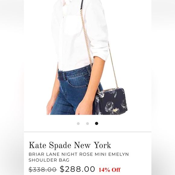 Kate Spade Briar Lane Night Rose Mini Emelyn Shoulder Bag Midnight Blue - Picture 2 of 16